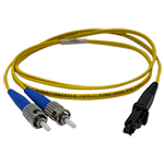 MTRJ to ST Plenum Rated Singemode 9/125 Premium Custom Duplex Fiber Optic Patch Cable with Corning® Glass - Made in the USA by QuickTreX®