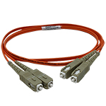 SC to SC Plenum Rated Multimode OM2 50/125 Premium Custom Duplex Fiber Optic Patch Cable with Corning® Glass - Made USA by QuickTreX®
