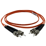ST to ST Plenum Rated Multimode OM2 50/125 Premium Custom Duplex Fiber Optic Patch Cable with Corning® Glass - Made USA by QuickTreX®