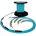 72 Strand Indoor/Outdoor Multimode 10/40/100 GIG OM4 50/125 Pre-Terminated Fiber Optic Micro-Distribution Cable Assembly with Corning® Glass - Made in the USA by QuickTreX®