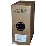QuickTreX RG6 Quad Shielded CCS Riser Rated Coax Cable - Black 1000 FT