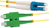 Stock 5 meter LC UPC to SC APC Singlemode Duplex Patch Cable