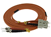 Stock 2 meter ST to SC 62.5/125 OM1 Multimode Duplex Patch Cable