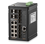 16 Port Gigabit Managed Rugged Industrial (Extreme Temp) Network Switch with 8 Gigabit SFP Ports - I300 Series by Signamax