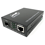QuickTreX 10 Gigabit SFP+ LC to RJ45 Fiber Optic to Ethernet Media Converter - Singlemode or Multimode Compatible
