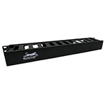 QuickTreX&reg; 1U 19 Inch Horizontal 1 Sided Rack Mount Wire Management Channel with 3 Inch Depth and Mounting Screws for Network / Server Racks and Cabinets 