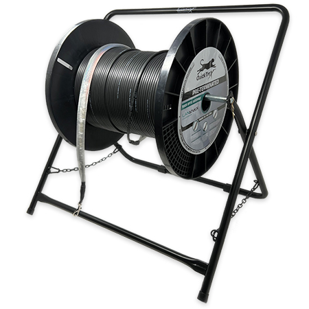 QuickTreX&reg; Heavy Duty Folding Cable Reel Caddy for Deploying Fiber Optic & Ethernet