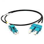 Custom Armored Indoor/Outdoor Plenum Rated Multimode 10-GIG OM3 50/125 Premium Duplex Fiber Optic Patch Cable with Corning® Glass - Made USA by QuickTreX®