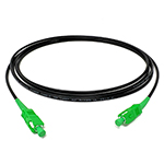 Custom Armored Indoor / Outdoor Tactical (PU) Singlemode 9/125 Premium Simplex Fiber Optic Patch Cable with Corning® Glass - Made USA by QuickTreX®