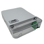 1 Fiber / Port Mini Fiber Optic Surface Mount Termination / Splice Box w/ Singlemode SC APC Adapter w/Shutter, 1 Meter SM SC APC Pigtail, Splice Sleeve, and Hinged Splice Tray with Wire Management by QuickTreX®