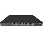 QuickTreX 24 Port Managed Layer 2+ Gigabit PoE+ Switch with 24 x GIG PoE+ RJ45 30/15.4W Ports, 4 x GIG Combo SFP / RJ45  Ports, 1 x RJ45 Console Port, and Built-In 400W Power Supply  - RoHS Compliant