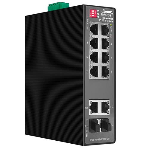 Industrial 8 Port Gigabit Ethernet POE+ Switch DIN Rail Mount 8