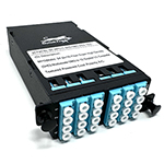 MPO 24 Fiber (2 X 12 MPO Male) to 24 LC (12 Duplex Adapters)  Multimode OM3 Super High Density (SHD) Cassette by QuickTreX