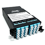 MPO 24 Fiber (1 X 24 MPO Male) to 24 LC (12 Duplex Adapters)  Multimode OM4 Super High Density (SHD) Cassette by QuickTreX
