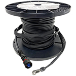 6 Fiber IP68 Rated Corning Flat Drop Self Supporting Outdoor (OSP) Gel-Filled Singlemode Preconnectorized Fiber Optic Cable Assembly with Weatherproof Senko Connectors - Made in USA by QuickTreX®