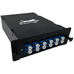 MPO 12 Fiber (1 X 12 MPO Male) to 12 LC (6 Duplex Adapters) Singlemode Ultra High Density (UHD) Cassette by QuickTreX®