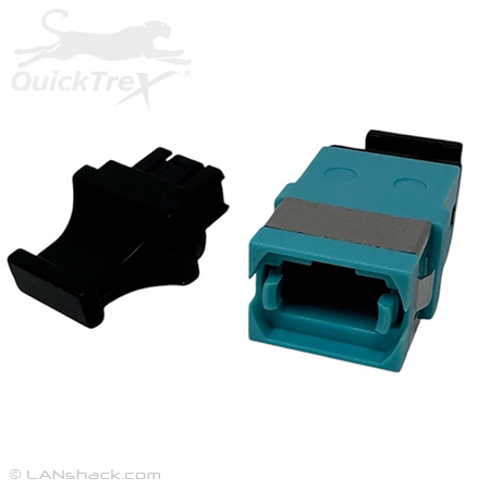 MPO/MTP® Multimode OM3 / OM4 Type B (Key Up to Key Up) Fiber Optic Coupler - Green by QuickTreX®