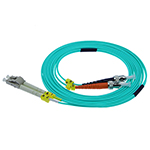 Stock 2 meter LC to ST 50/125 OM3, 10 GIG Multimode Duplex Patch Cable
