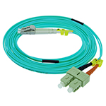 Stock 5 meter LC to SC 50/125 OM3, 10 GIG Multimode Duplex Patch Cable