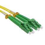 Stock 10 meter LC APC to LC APC Singlemode Duplex Fiber Optic Patch Cable