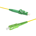 Stock 1 meter to LC APC to SC APC Singlemode Simplex Fiber Optic Patch Cable