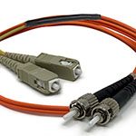 SC (equip.) to ST Plenum Rated Multimode OM1 62.5/125 Mode Conditioning Cable with Corning® Glass - Made in the USA by QuickTreX®