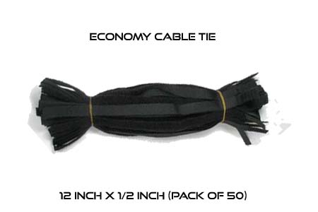 12 Inch by 1/2 wide Generic Economy Cable Ties - Bulk Pack of 50