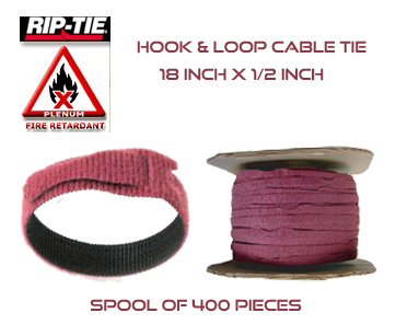 18 Inch by 1/2 wide Rip-Tie Lite Fire Retardant Cable Ties - Spool of 400 Pieces