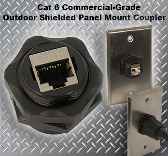 Cat 6 Commercial-Grade Outdoor Shielded Bulkhead Panel Mount Coupler