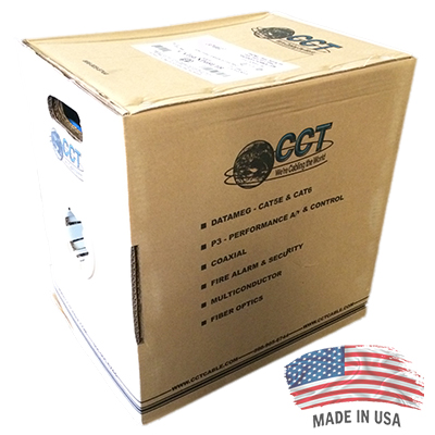 Cat6E UTP Solid Conductor 23AWG Plenum Rated (CMP) Ethernet Cable 1000 Ft Made in the USA by CCT