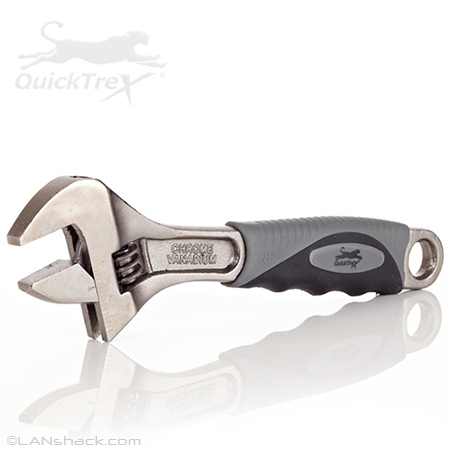 QuickTreX 8 Inch Adjustable Wrench with Comfort Non-Slip Handle - Made from Chrome Plated Heat Treated Carbon Steel