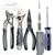 Groove Joint Pliers, Adjustable Wrench, Long Nose Pliers, Wall Board Saw, & Scratch Awl