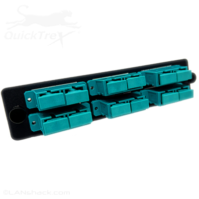 12 Fiber SC Multimode 50/125 OM3/4 LGX Fiber Optic Adapter Panel by QuickTreX®