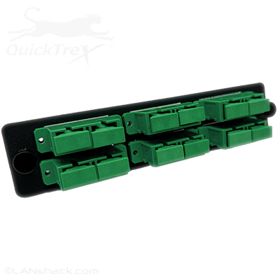 12 Fiber SC APC Singlemode 9/125 LGX Fiber Optic Adapter Panel by QuickTreX®