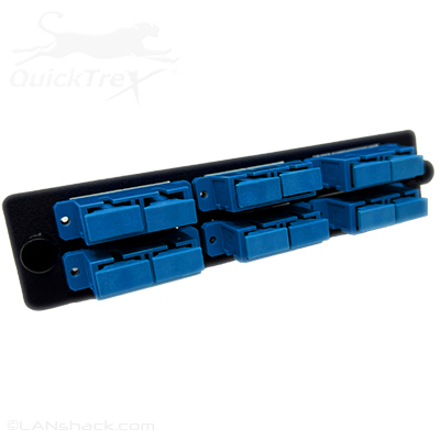 12 Fiber SC UPC Singlemode 9/125 LGX Fiber Optic Adapter Panel by QuickTreX®