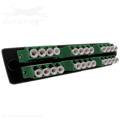 24 Fiber LC APC Singlemode 9/125 LGX Fiber Optic Adapter Panel by QuickTreX®