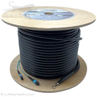 24 Fiber MTP (2 x 12) Corning ALTOS® Outdoor Loose Tube (OSP) Multimode 10-GIG OM3 50/125 Custom Fiber Optic MTP Trunk Cable Assembly - Made in USA by QuickTreX® with Genuine US Conec® Connectors and Corning® Glass