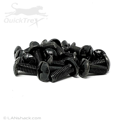 QuickTreX 10-32 Thread Network Rack and Cabinet Phillips Head Screws - 1/2 Inch Length - 25 Pieces