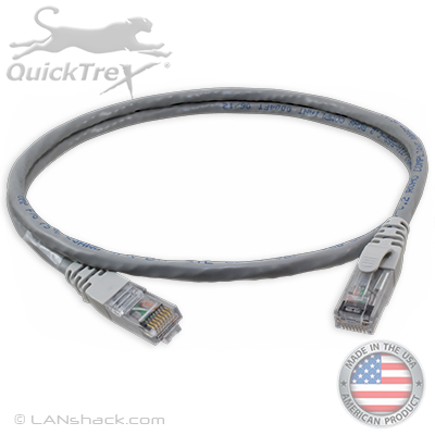 Cat 6E Plenum Rated Premium Custom Ethernet Patch Cable - Made in the USA by QuickTreX®