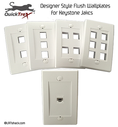 QuickTreX® Designer Style Flush Wallplate for Keystone Jacks