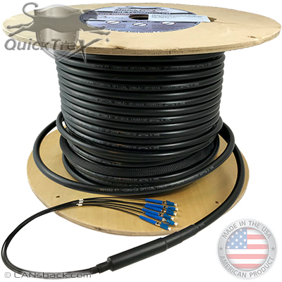 96 Strand Corning ALTOS Outdoor (OSP) Armored Direct Burial Rated Singlemode Custom Pre-Terminated Fiber Optic Cable Assembly with Corning® Glass - Made in the USA by QuickTreX®