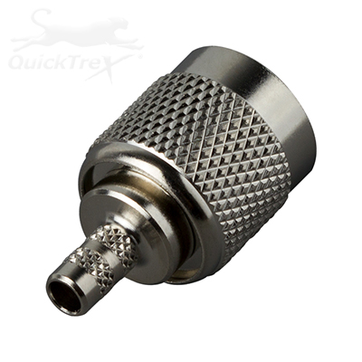 TNC Male Crimp 50 ohms Connector by QuickTrex RG-8X Cable Group X N,G,D; For Cables: LMR-240, RG-8X