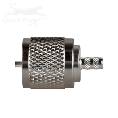 UHF Male Crimp Connector by Quicktrex For Cables: LMR-195, LMR-200LLPX, RG-58, Belden 7806A