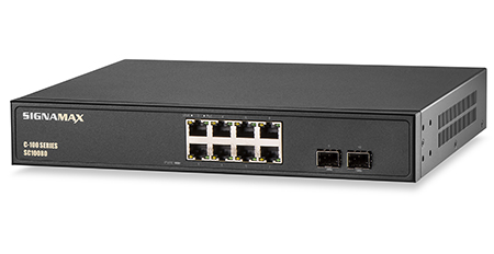8 Port Gigabit PoE+ Unmanaged Network Switch with 2 Gigabit SFP Ports - 100 Series by Signamax