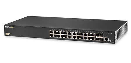 24 Port Gigabit PoE+ Managed Network Switch with 4 Gigabit SFP Ports - 300 Series by Signamax