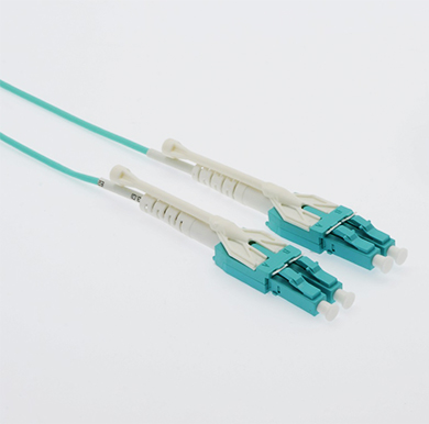 Stock 15 meter LC Uniboot to LC Uniboot Push-Pull Tab OM3 - 50/125 10 GIG Multimode Duplex Patch Cable