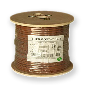 18/6 Riser Rated (CMR) Thermostat Cable Solid Copper PVC - BROWN - 500ft 