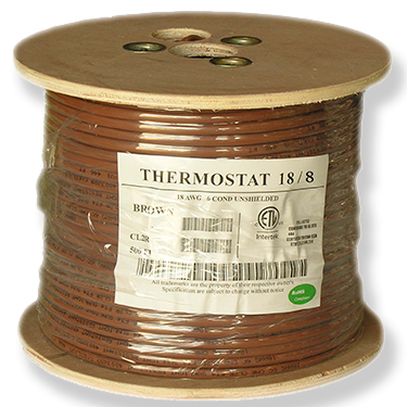 18/8 Riser Rated (CMR) Thermostat Cable Solid Copper PVC - BROWN - 250ft 