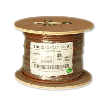 20/5 Riser Rated (CMR) Thermostat Cable Solid Copper PVC - BROWN - 500ft 