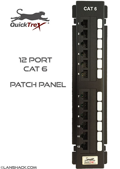 QuickTreX 12 Port Cat 6 Ethernet Patch Panel